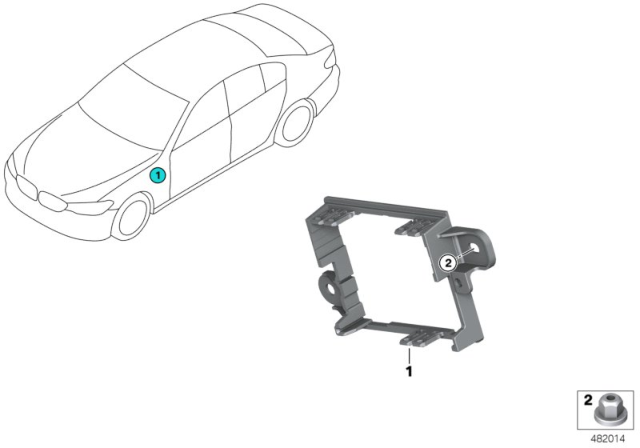 2018 BMW 530i xDrive Holder Ethernet Switchbox Diagram