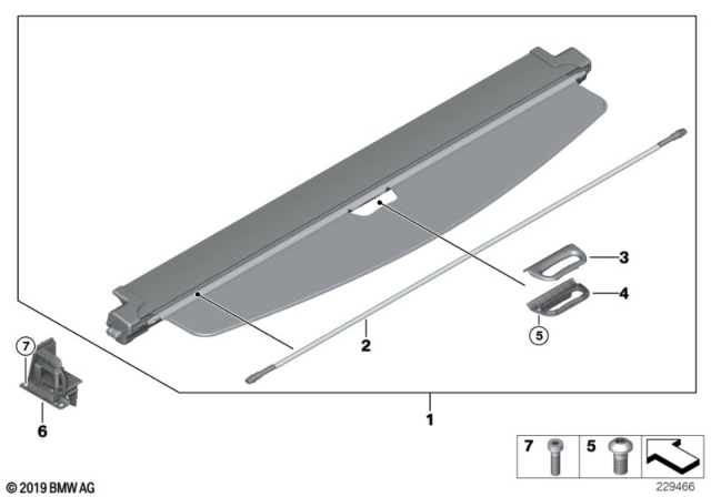 2014 BMW X3 Roller Blind Diagram