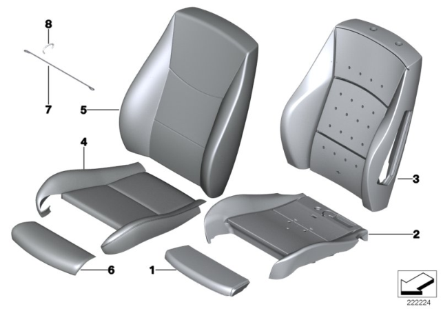 2015 BMW X3 Seat, Front, Cushion & Cover Diagram 1