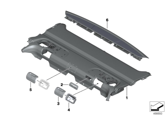 2018 BMW M760i xDrive Individual Storage Shelf Basic Seat Diagram