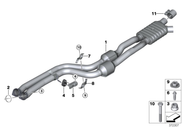 2020 BMW M4 Front Pipe Diagram for 18307851178
