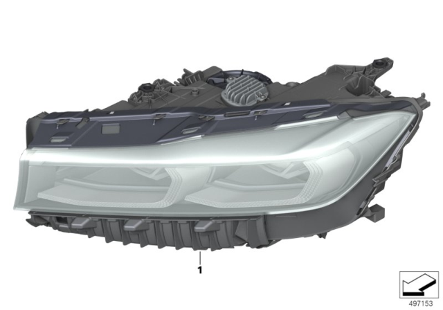 2020 BMW 740i xDrive HEADLIGHT, LASER LIGHT, LEFT Diagram for 63119450235