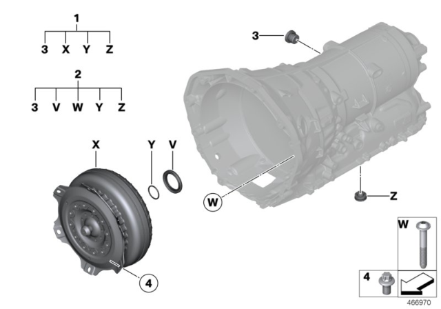 2018 BMW 540i xDrive Torque Converter / Seal Elements (GA8HP50Z) Diagram