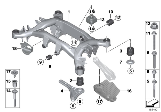 2012 BMW X3 Rear Axle Carrier Diagram