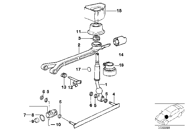 2003 BMW 525i Gearshift, Mechanical Transmission Diagram