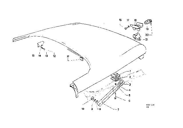 1969 BMW 2000 Catch Bracket Diagram for 51245476140