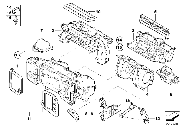 2008 BMW M6 Housing Parts Automatic Air Conditioning Diagram