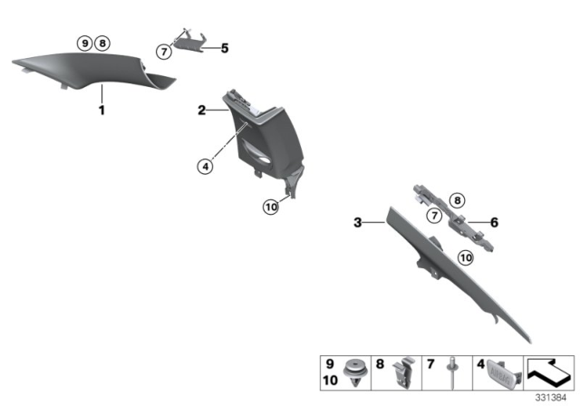 2017 BMW M4 Trim Panel Diagram