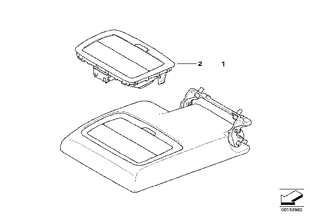 2007 BMW X5 Seat, Rear, Centre Armrest Diagram 2