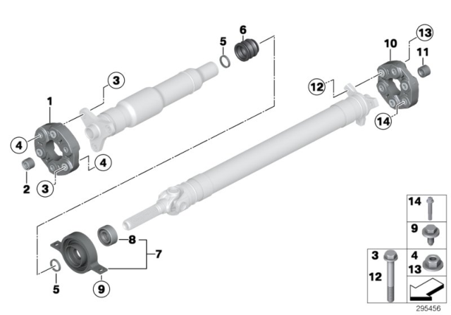 2010 BMW 328i xDrive Drive Shaft, Single Components Diagram