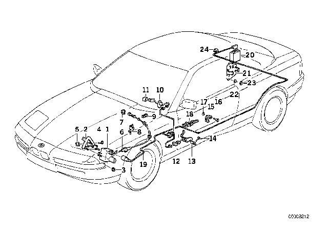 1995 BMW 840Ci Actuator Supporting Plate Diagram for 65718354629
