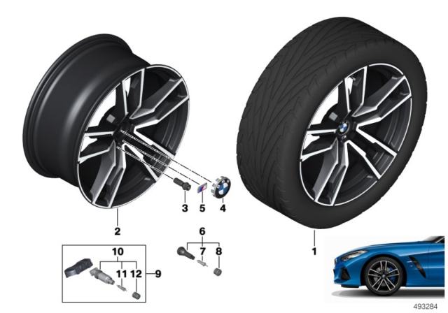 2020 BMW Z4 Disc Wheel Light Alloy Jet B Diagram for 36118089877