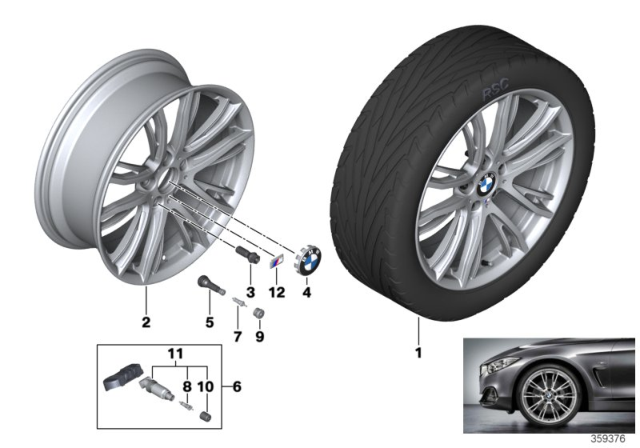 2019 BMW 440i BMW LA Wheel, M Double Spoke Diagram 3