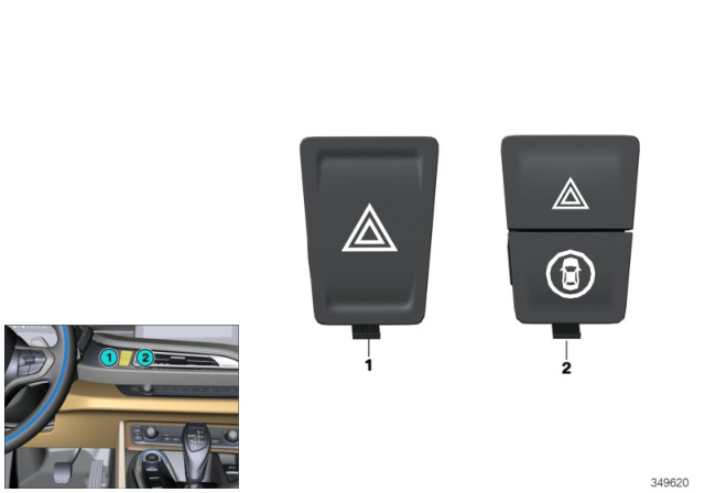 2020 BMW i8 Hazard Warning Switch Diagram