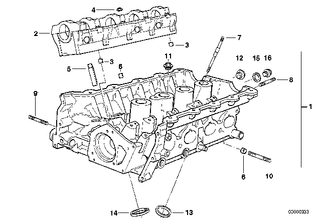 1996 BMW 318i Cylinder Head & Attached Parts Diagram 1