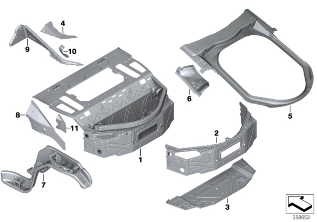 2014 BMW i8 Reinforcement Plate, Water Channel, Left Diagram for 41007370337