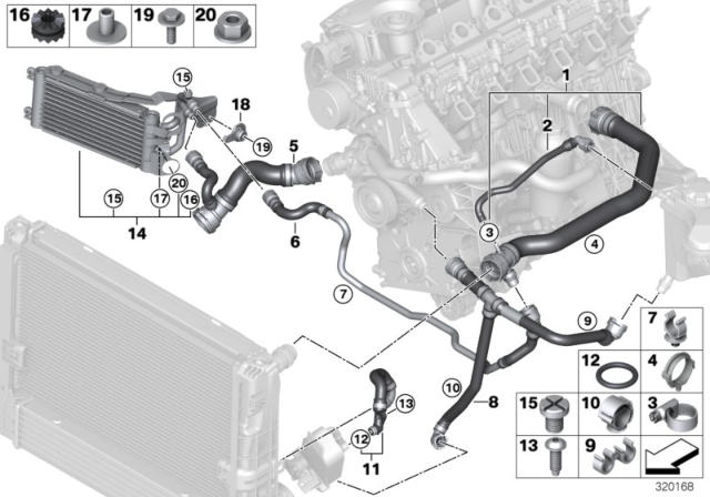 2010 BMW 335d Bush Diagram for 17217567089