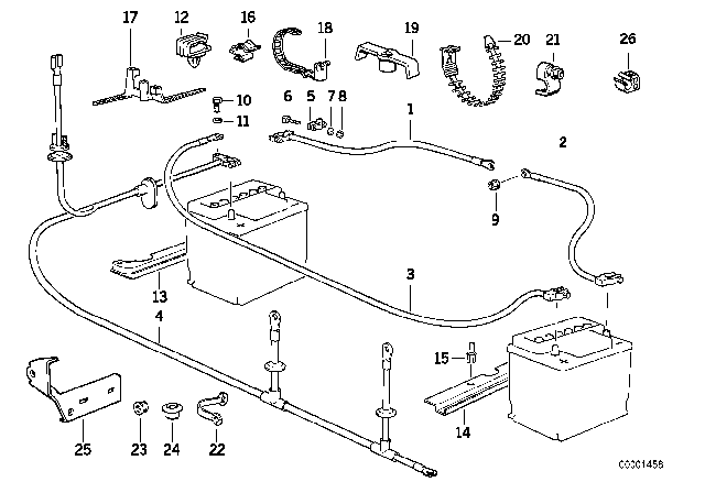 1993 BMW 850Ci Cable Holder Diagram for 61138353438