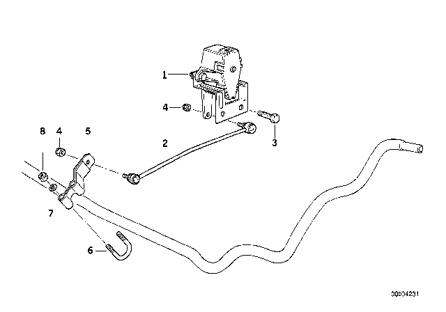 1990 BMW 750iL Headlight Vertical Aim Control Sensor Diagram