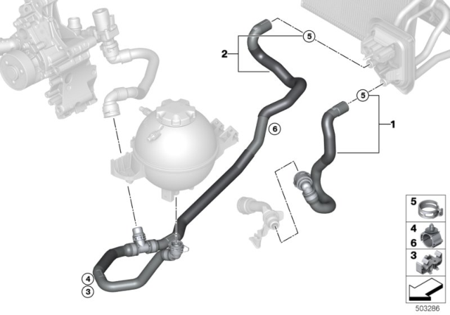 2020 BMW X4 Cooling Water Hoses Diagram