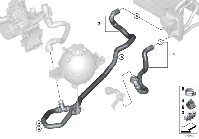 2020 BMW X3 Cooling Water Hoses Diagram