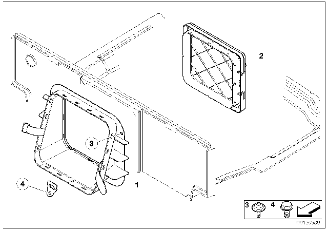 2010 BMW 650i Rear Seat Ski Bag Diagram