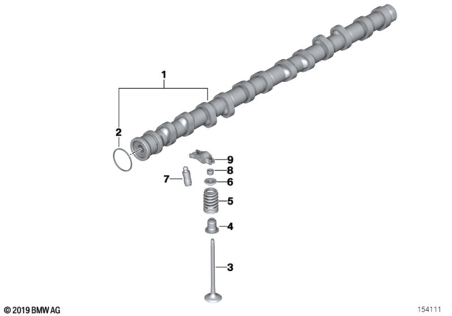 2009 BMW 335i xDrive Valve Timing Gear, Camshaft Diagram 1