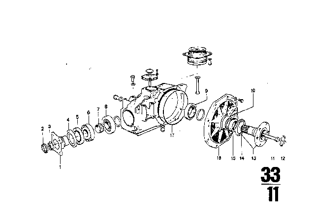 1969 BMW 2500 Tapered Roller Bearing Diagram for 33121203615