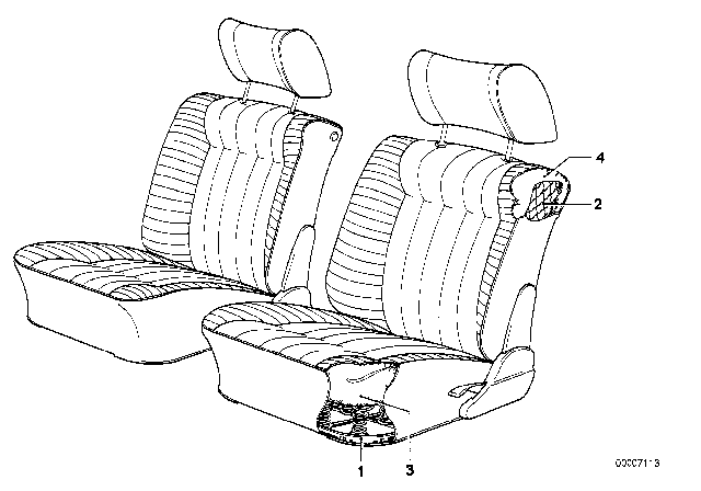 1978 BMW 530i Spring Frame Seat Front Diagram