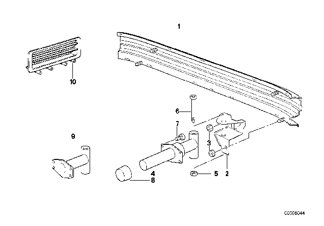 1995 BMW 850Ci Carrier, Bumper Rear Diagram