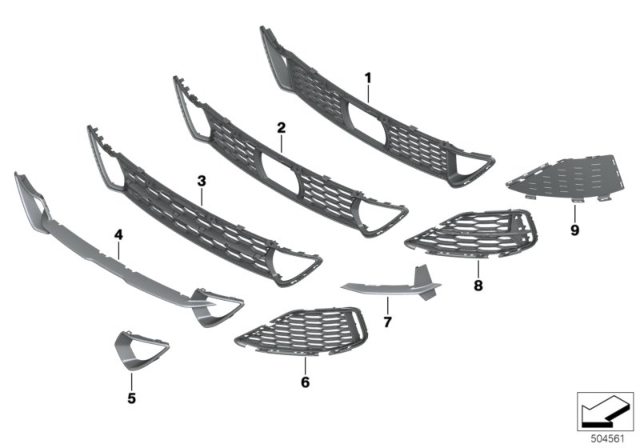 2020 BMW 840i Gran Coupe M Trim Panel, Trim Elements Diagram