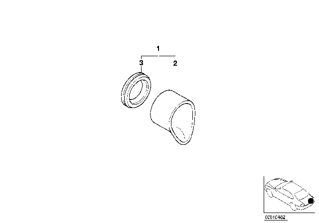 1996 BMW Z3 Opening Bracket Diagram for 82149404646