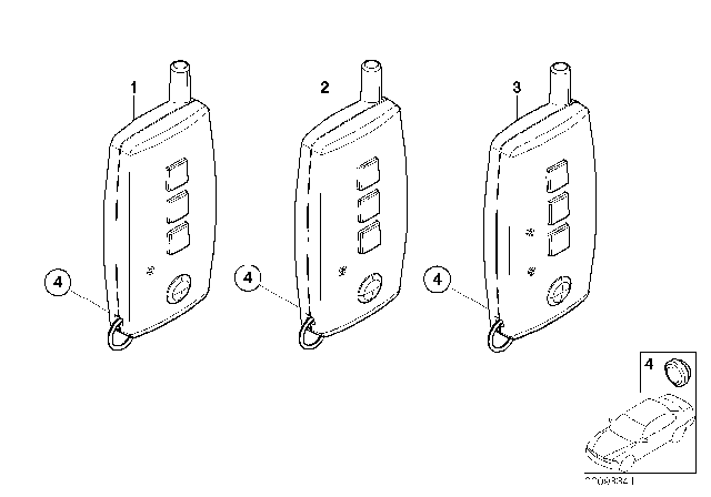 2005 BMW 745Li Hand-Held Transmitter Diagram