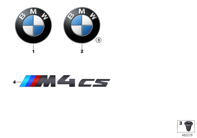 2017 BMW M4 Emblems / Letterings Diagram