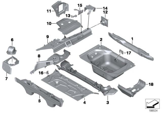 2016 BMW Z4 Trunk Floor Diagram for 41007225096