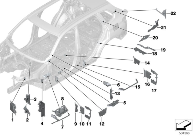 MOLDED PART COLUMN A,TOP EXT Diagram for 41007499712