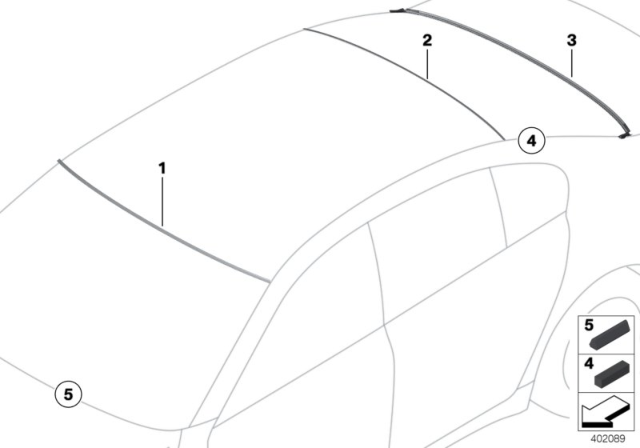 2012 BMW 740i Glazing, Mounting Parts Diagram