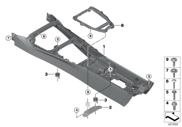 2019 BMW Z4 CENTER CONSOLE Diagram for 51166809054