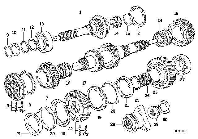 2004 BMW 325Ci Drive Shaft / Output Shaft (S5D) Diagram