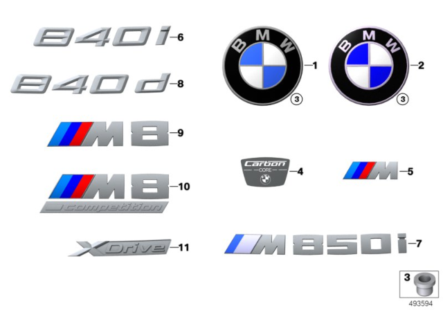 2020 BMW 840i xDrive Gran Coupe LABEL Diagram for 51147446338