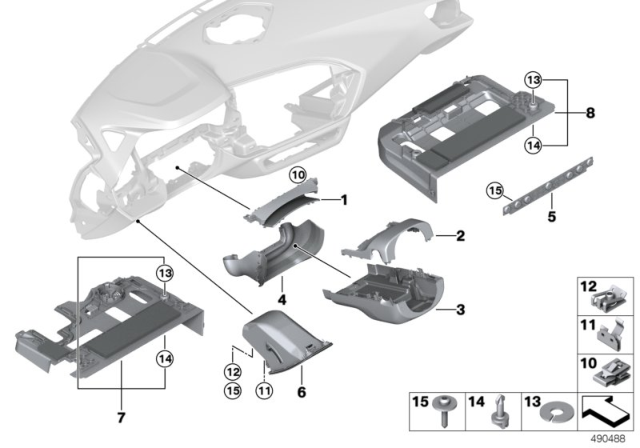 2019 BMW Z4 Mounting Parts, Instrument Panel Diagram 1