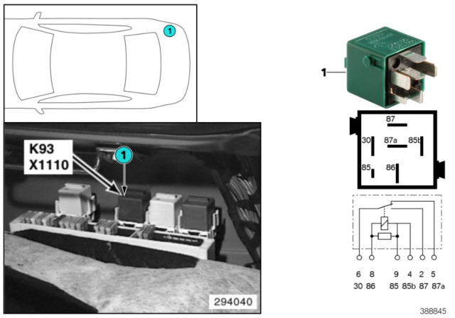 1999 BMW 740iL Relay, Load-Shedding Terminal Diagram 3