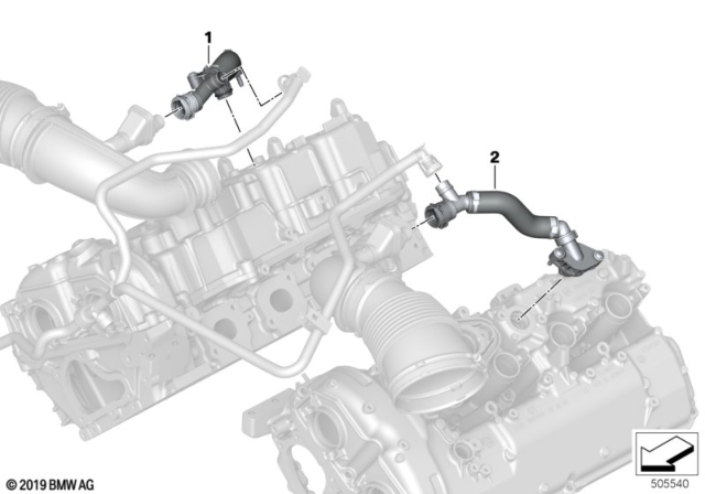 2018 BMW M5 Crankcase - Ventilation Diagram