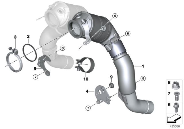 2018 BMW X5 M Engine - Compartment Catalytic Converter Diagram