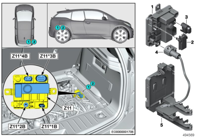 2018 BMW i3s Integrated Supply Module Diagram for 12637614585