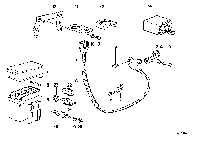 1986 BMW 524td Engine Crankshaft Position Sensor Diagram for 12141730773