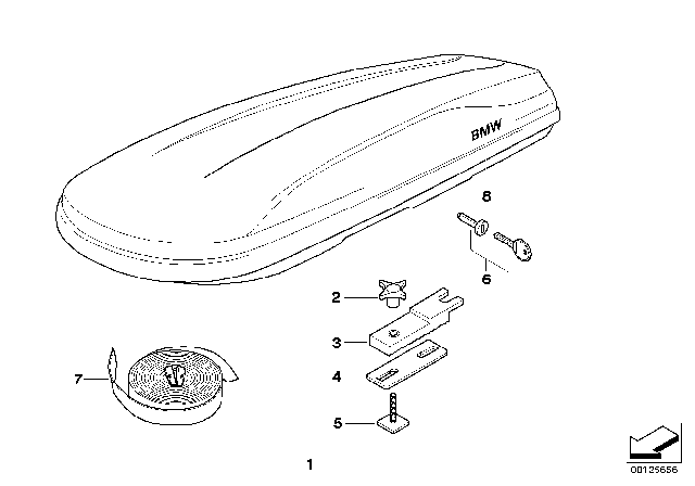 1984 BMW 325e Roof Box Diagram