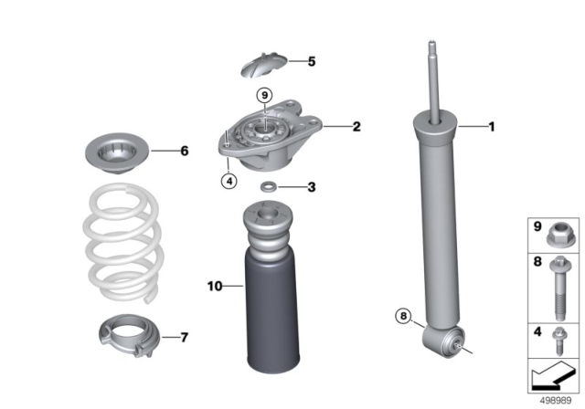 2020 BMW X1 Shock Absorber, Rear Diagram 1