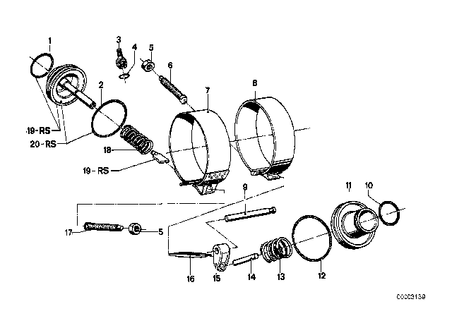 1976 BMW 530i Brake Bands (Bw 65) Diagram