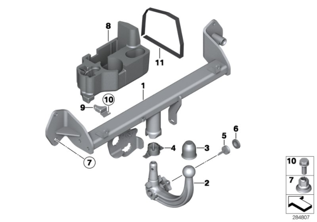 2016 BMW 228i xDrive Towing Hitch Diagram